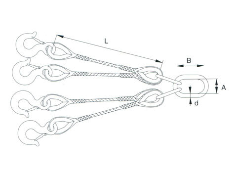 Four leg assembly spliced sling